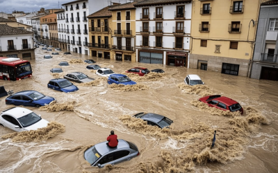 فيضانات عارمة تغمر مناطق واسعة في إسبانيا بسبب العاصفة "أليس"